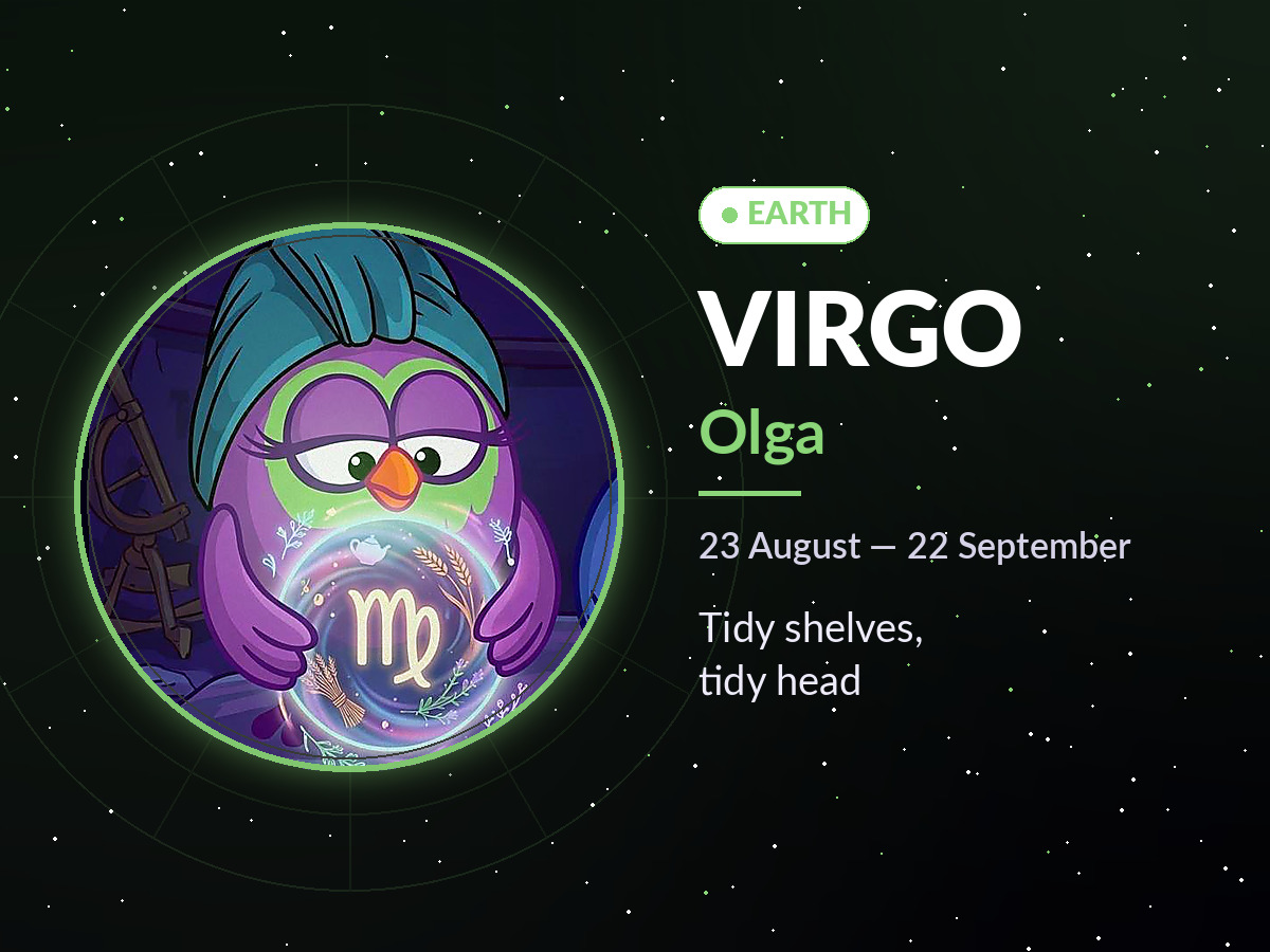 Virgo is Olga: tidy shelves, tidy head